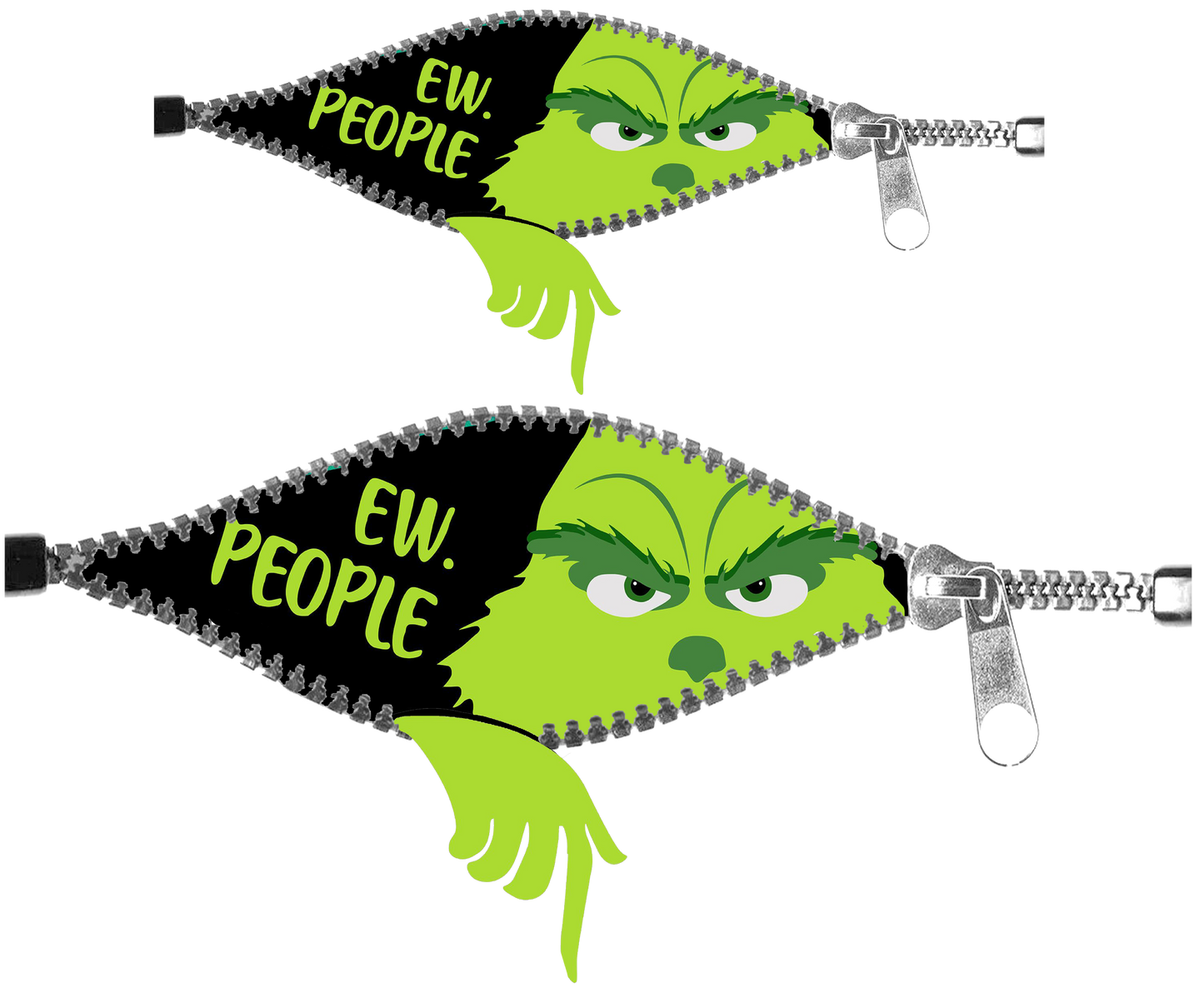 Grinch Zipper Ew People-Full Color Transfers-Direct to Film Transfers