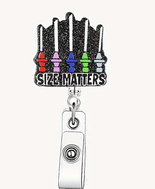 Size Matters Glitter Badge Reel