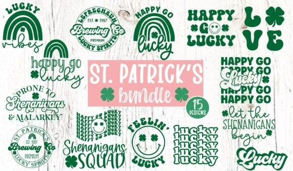 St. Patrick's Day (15 Images)Bundle-Full Color Transfers-Direct to Film Transfers