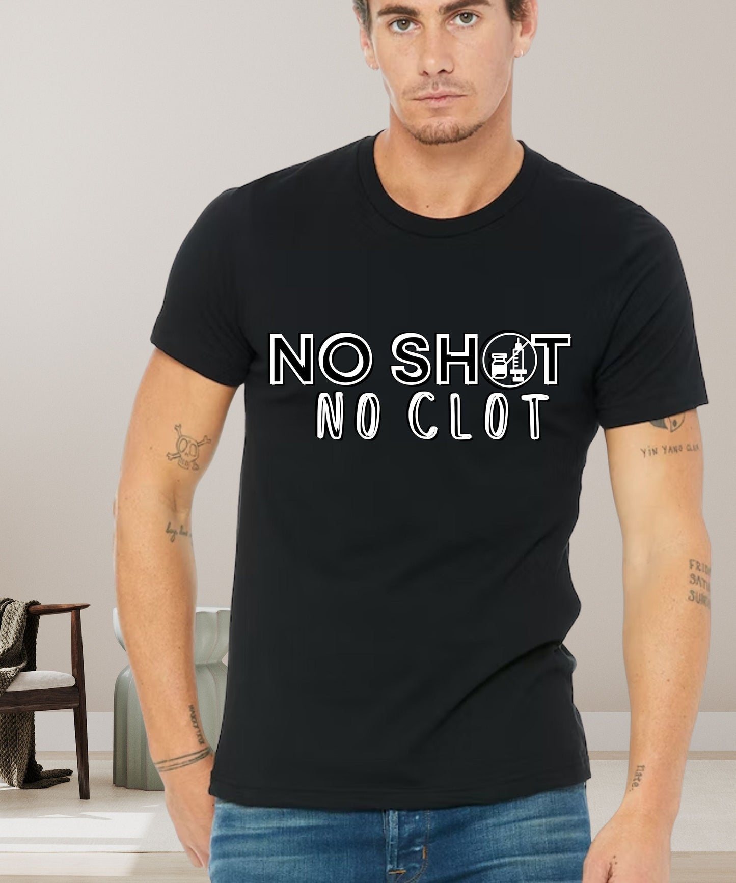 Anti-Vaccine No shot Graphic T-shirt